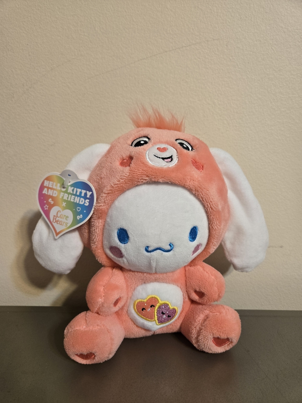 Sanrio Hello Kitty & Friends Care Bears Cinnamoroll Love-a-Lot Bear 8" Plush Toy